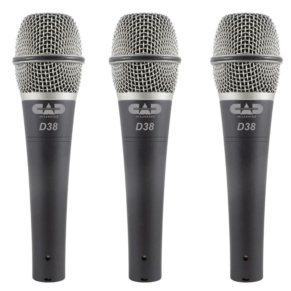 CAD Live D38 Supercardioid Dynamic Instrument Microphone - Pack of 3