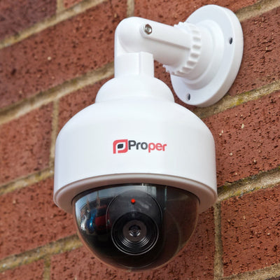 ProperAV Imitation Security Speed Dome Camera with Flashing Light - White