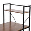 ProperAV Extra Metal Frame Home Wooden Top Office Desk with 4-Tier Bookshelf