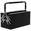 Maplin Plus 3 Tier 5 Tray Professional Portable Metal Tool Box with Carry Handle Black