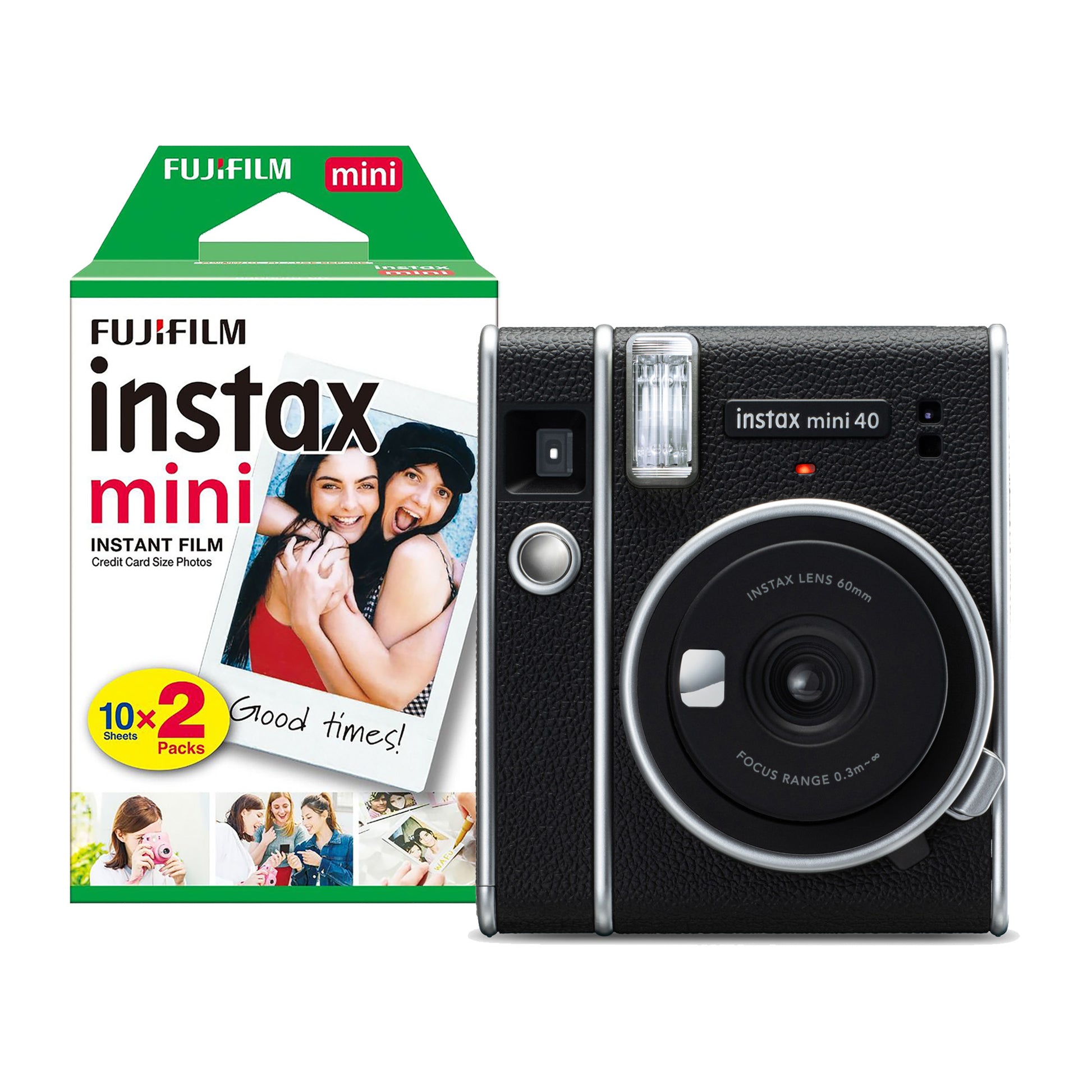 Fujifilm Instax Mini 40 Instant Camera - Black Camera + 20 Shot Pack