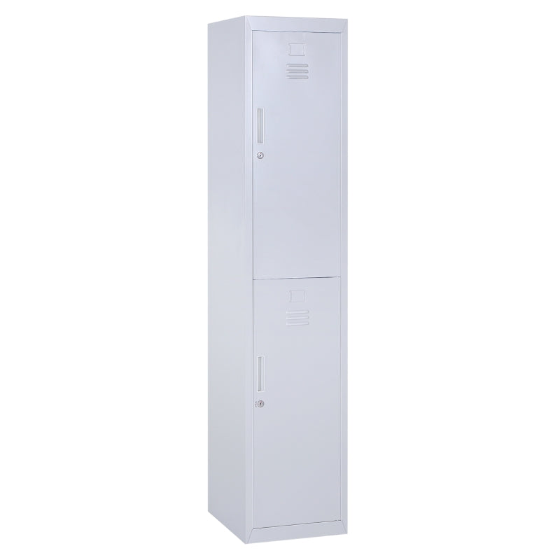 ProperAV Extra Rolled Steel Storage Locker Cabinet with Shelves - Grey - maplin.co.uk