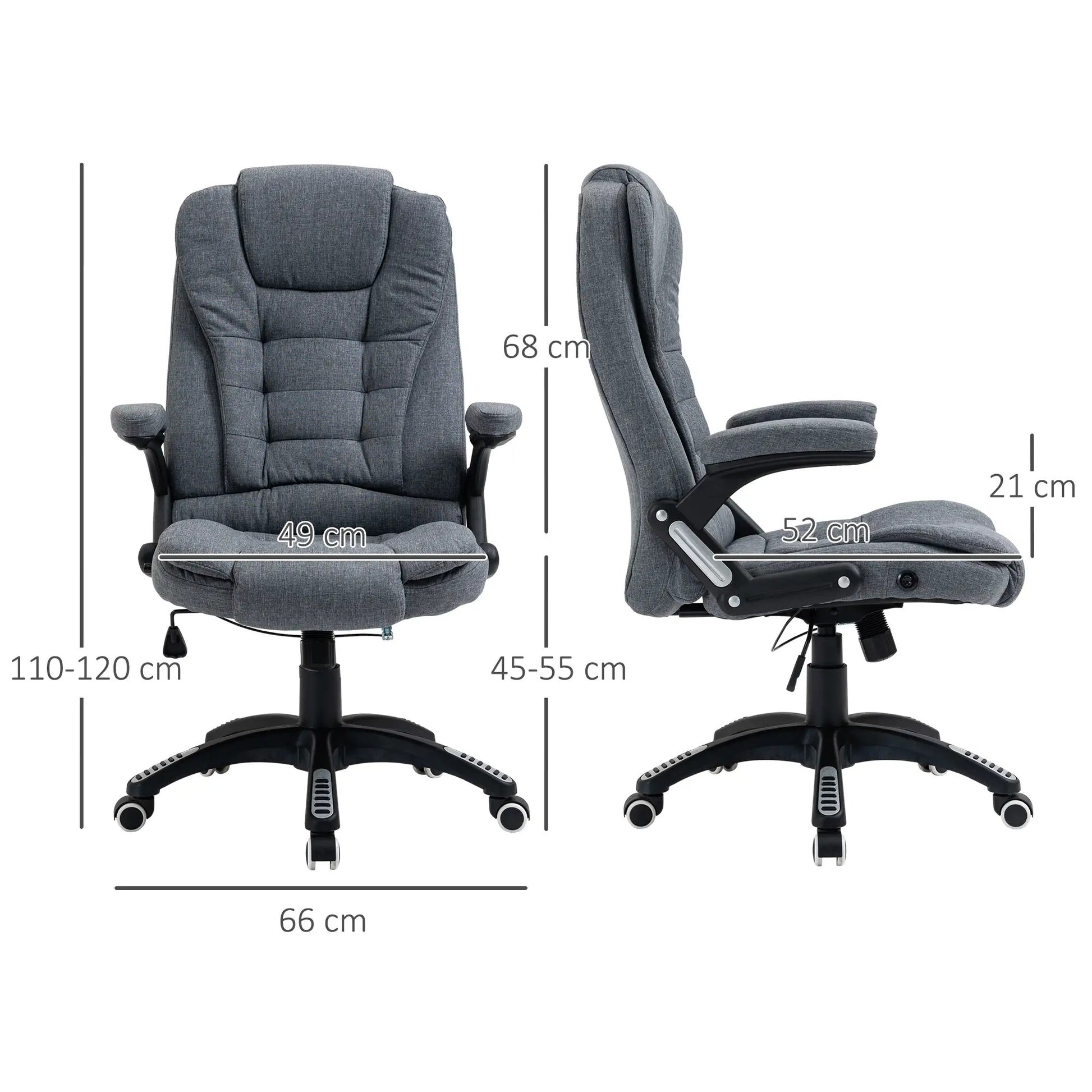 ProperAV Extra High Back Swivel Executive Office Chair - Dark Grey