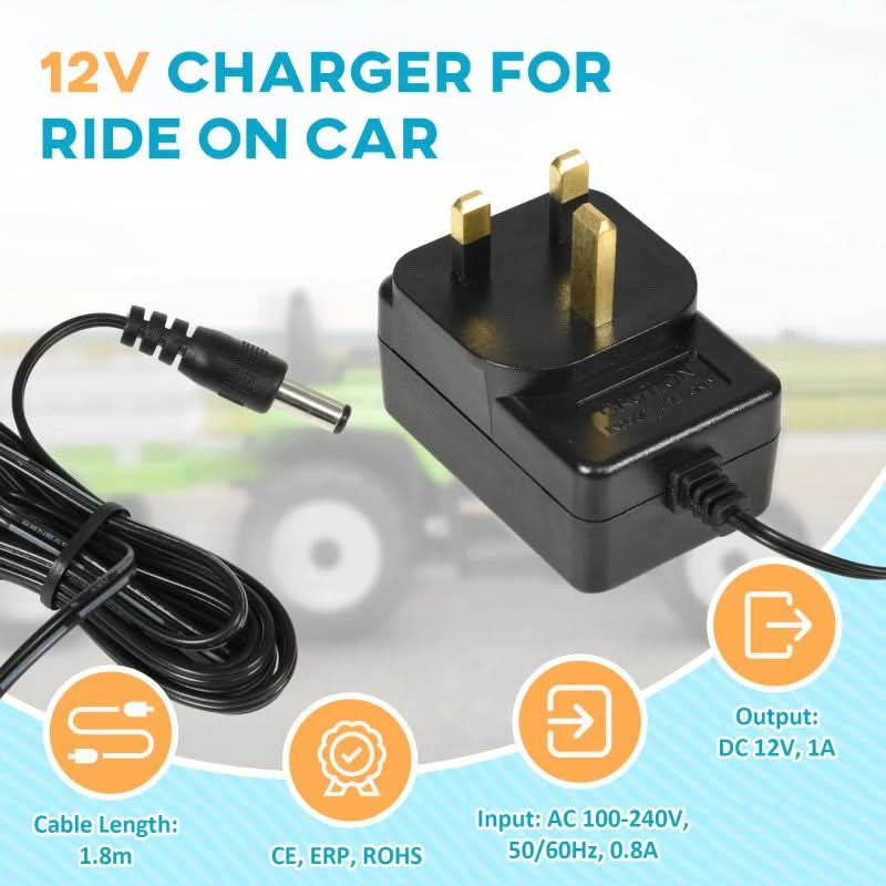 Maplin Plus 12V 1A Battery Charger for Ride On Cars