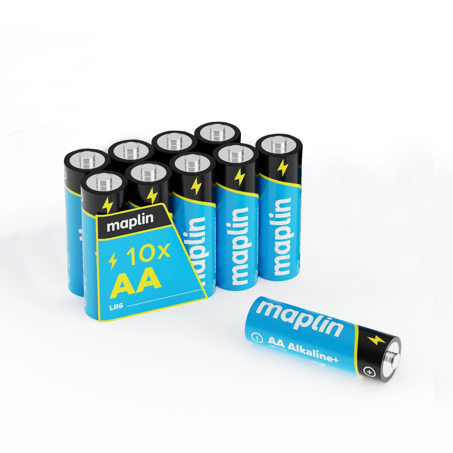 Maplin AA LR6 1.5V Alkaline Batteries 7 Year Shelf Life High Performance Pack of 10