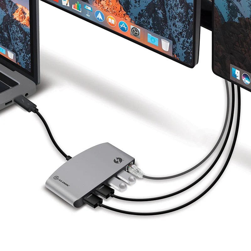 ALOGIC ThunderBolt 3 4K Dual HDMI Portable Docking Station - maplin.co.uk