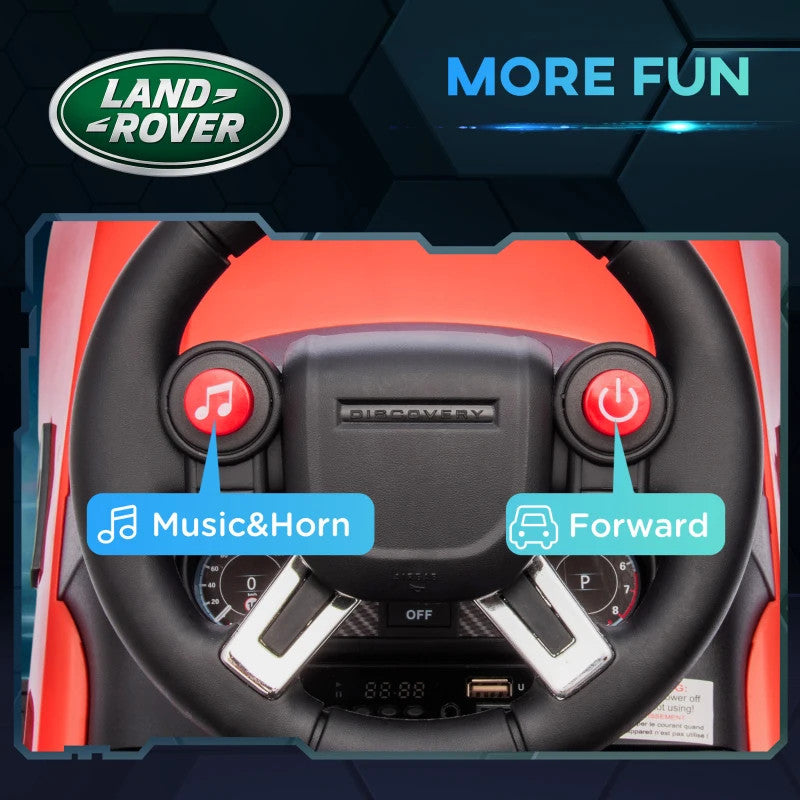 Maplin Plus 2-in-1 Land Rover Licensed 6V Kids Sliding Electric Ride On Car for 18-60 Months