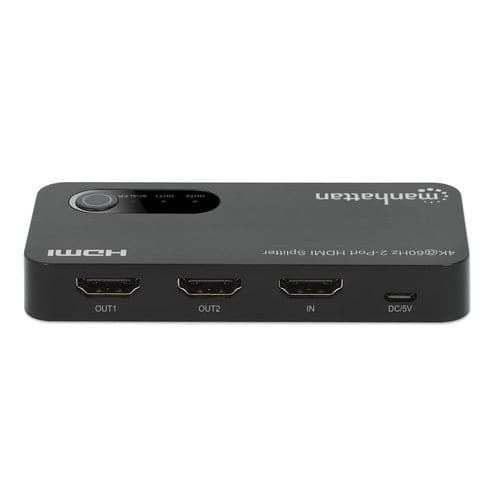 Manhattan HDMI Splitter 1 Port In 2 Ports Out 4K Ultra HD @60Hz 18Gbps