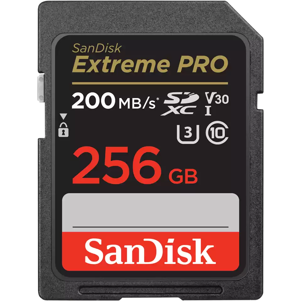 SanDisk 256GB Extreme Pro SDXC Class 10 UHS-I Card 200 MB/s