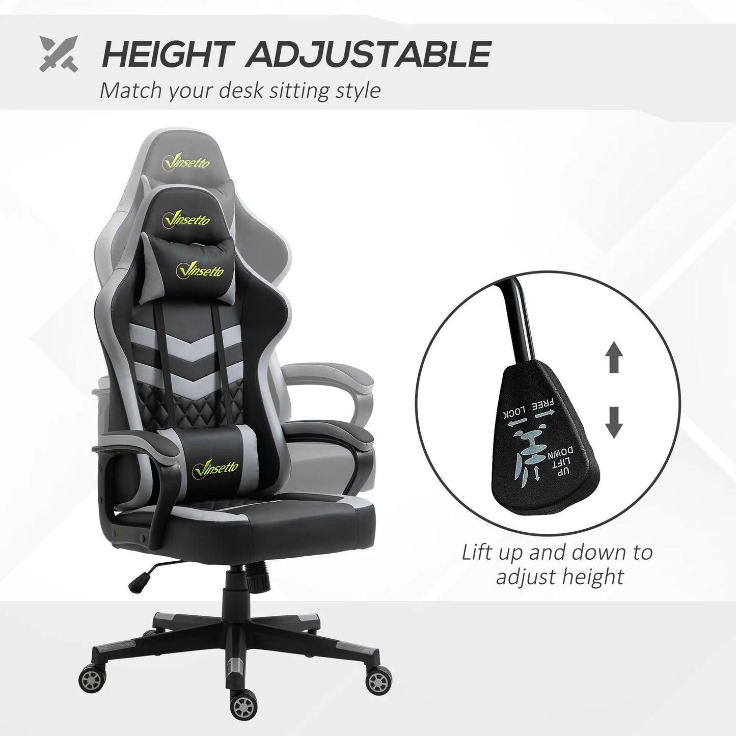 Maplin Plus Racing Gaming Chair with Lumbar Support