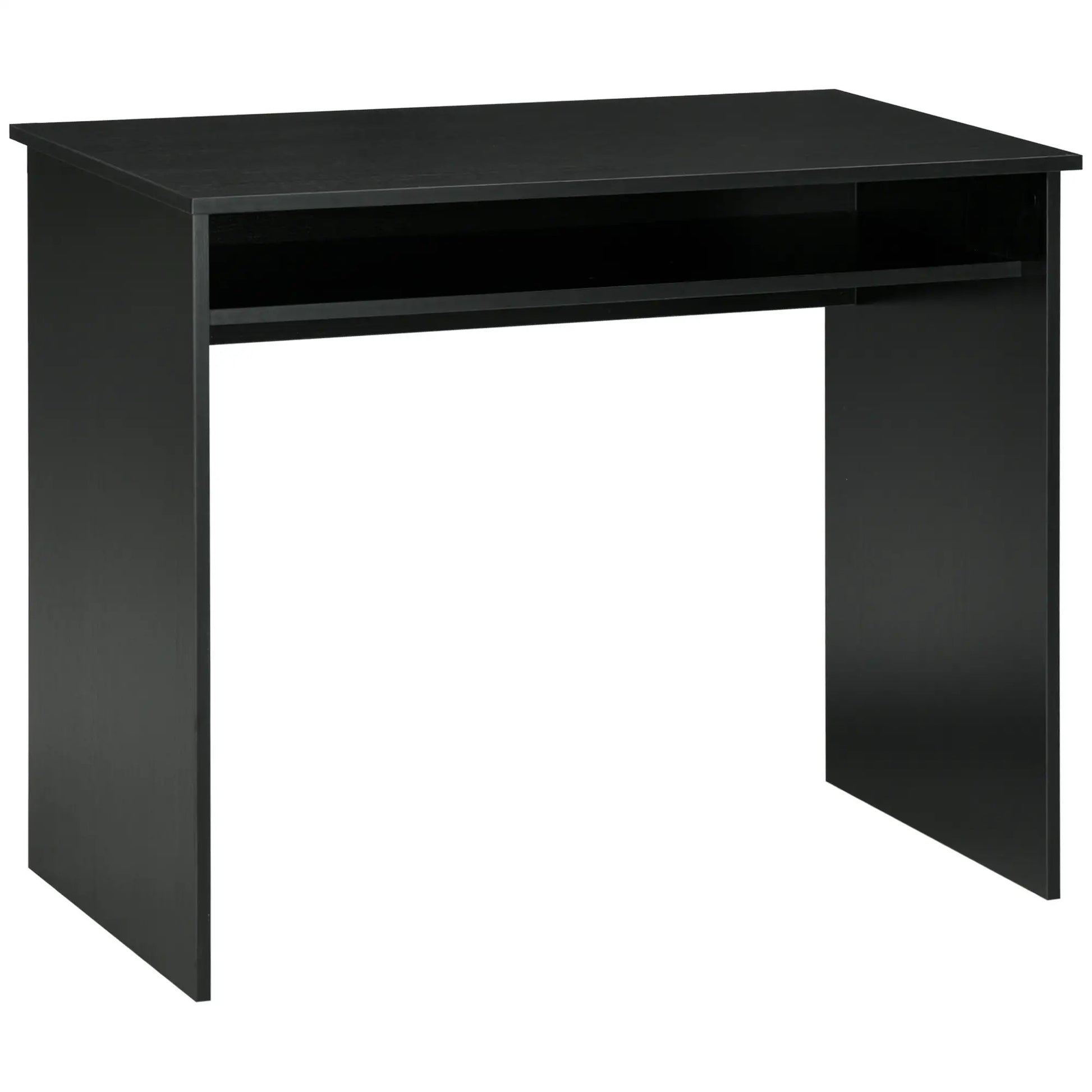 ProperAV Extra Wood Grain Computer Desk Black