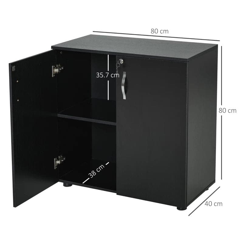 ProperAV Extra Lockable 2-Tier Storage Filing Cabinet