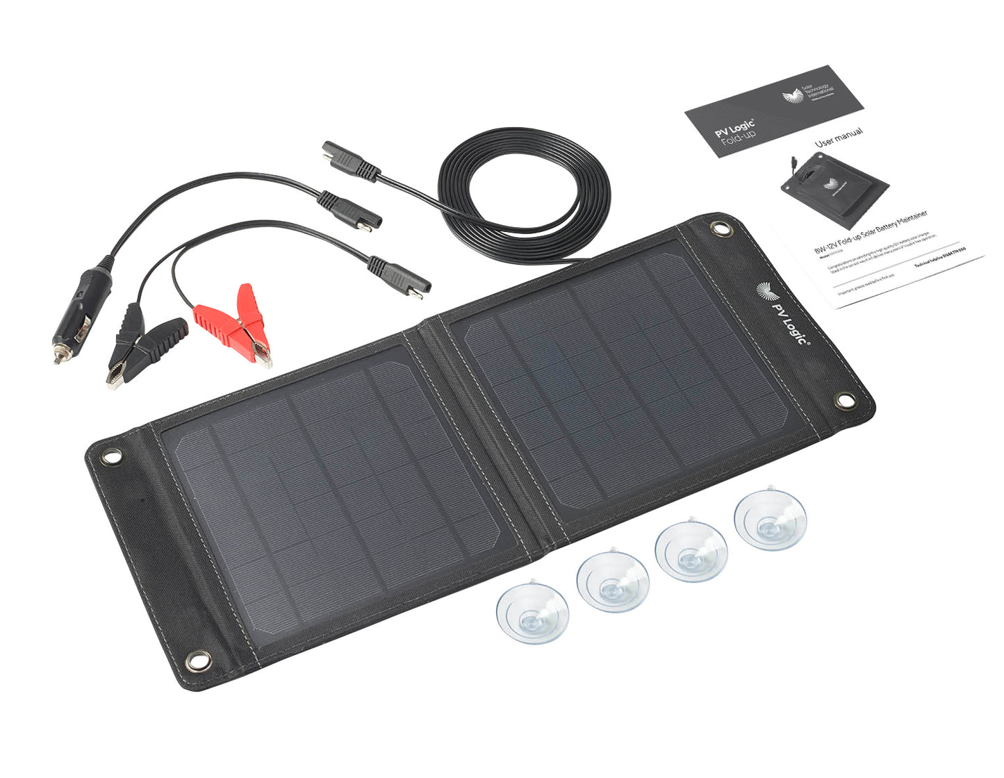 PV Logic 8W 12V Foldable Crystalline Cell Solar Panel Battery Charger