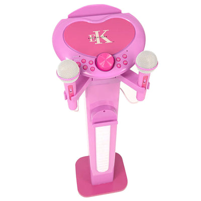 Easy Karaoke Bluetooth Kids Singalong Pedestal Karaoke System - Pink