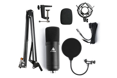 Maono XLR Condenser Microphone with Boom Arm Bundle Kit & Pop Filter