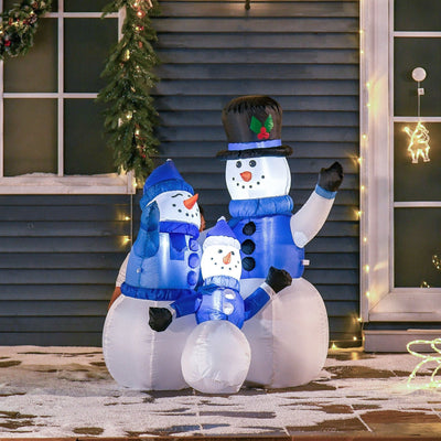 HOMCOM Christmas LED Inflatable Snowman Family Outdoor Decoration