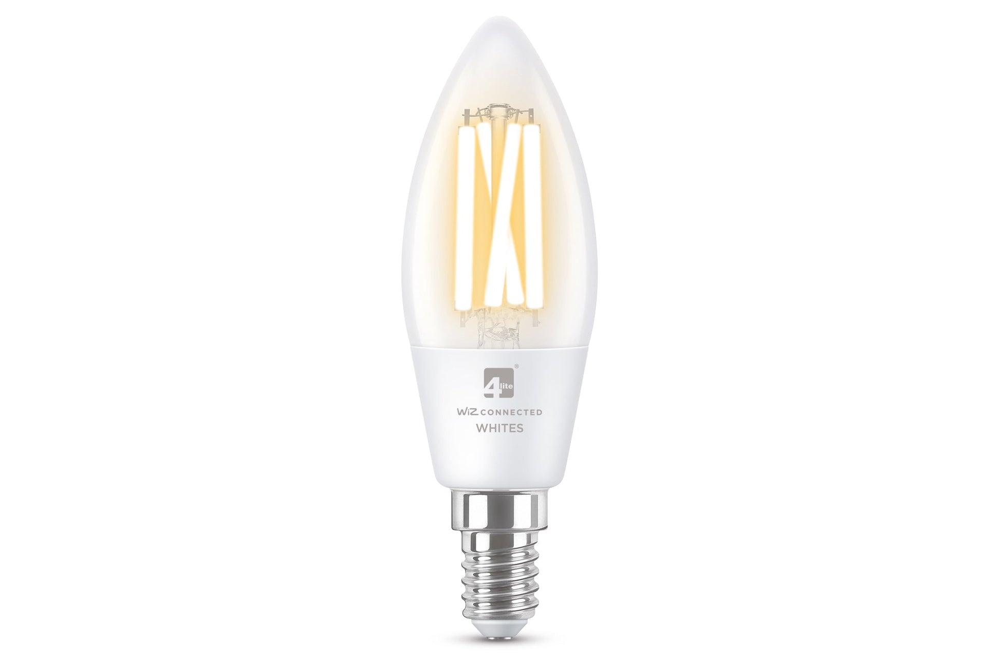 4lite WiZ Connected C35 Candle Filament White WiFi LED Smart Bulb