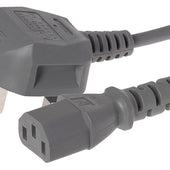 Maplin Power Lead IEC C13 Female Plug to UK 3 Pin Plug - 2m, 5 Amp Fuse