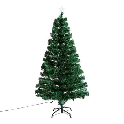 HOMCOM 5ft Pre-Lit Fibre Optic LED Artificial Christmas Tree