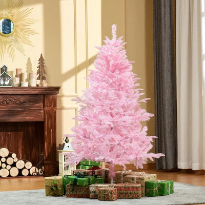 HOMCOM 5ft Pink Artificial Christmas Tree