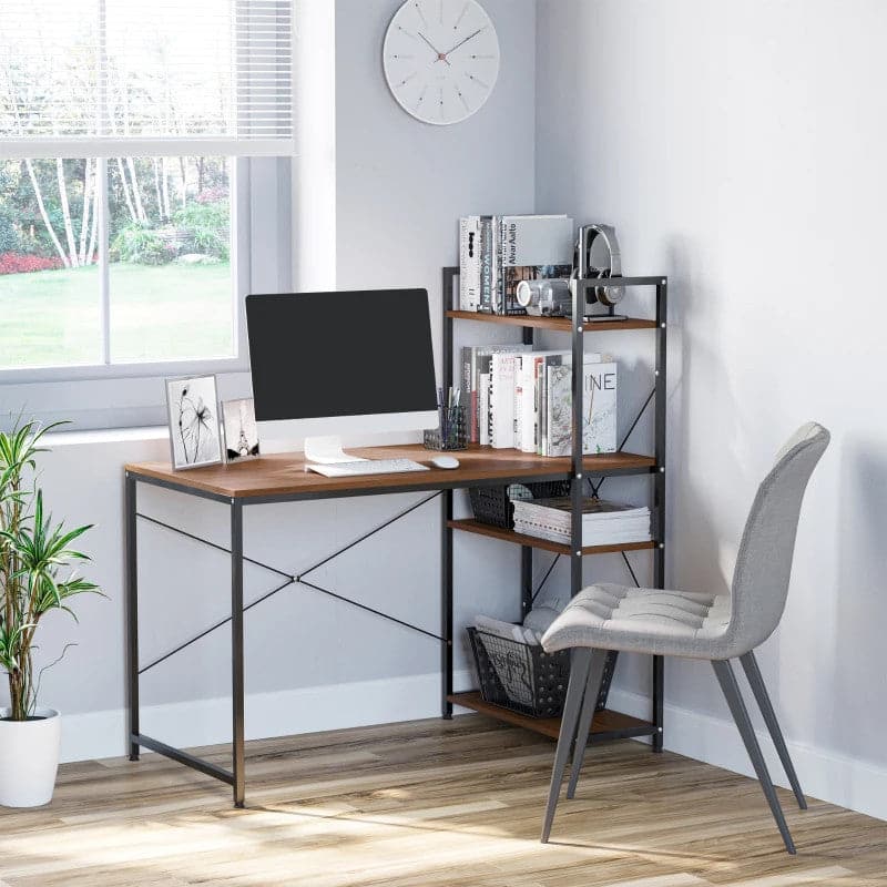 Desk with deals 4 tier shelves