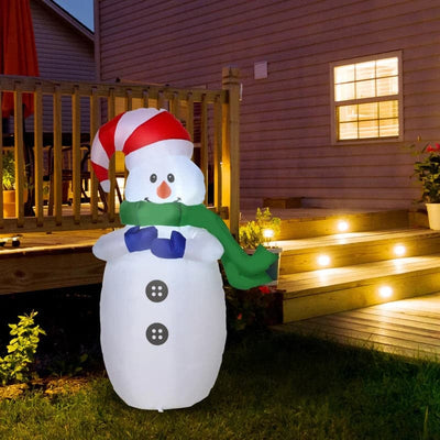 HOMCOM 4ft Inflatable LED Christmas Snowman Decoration