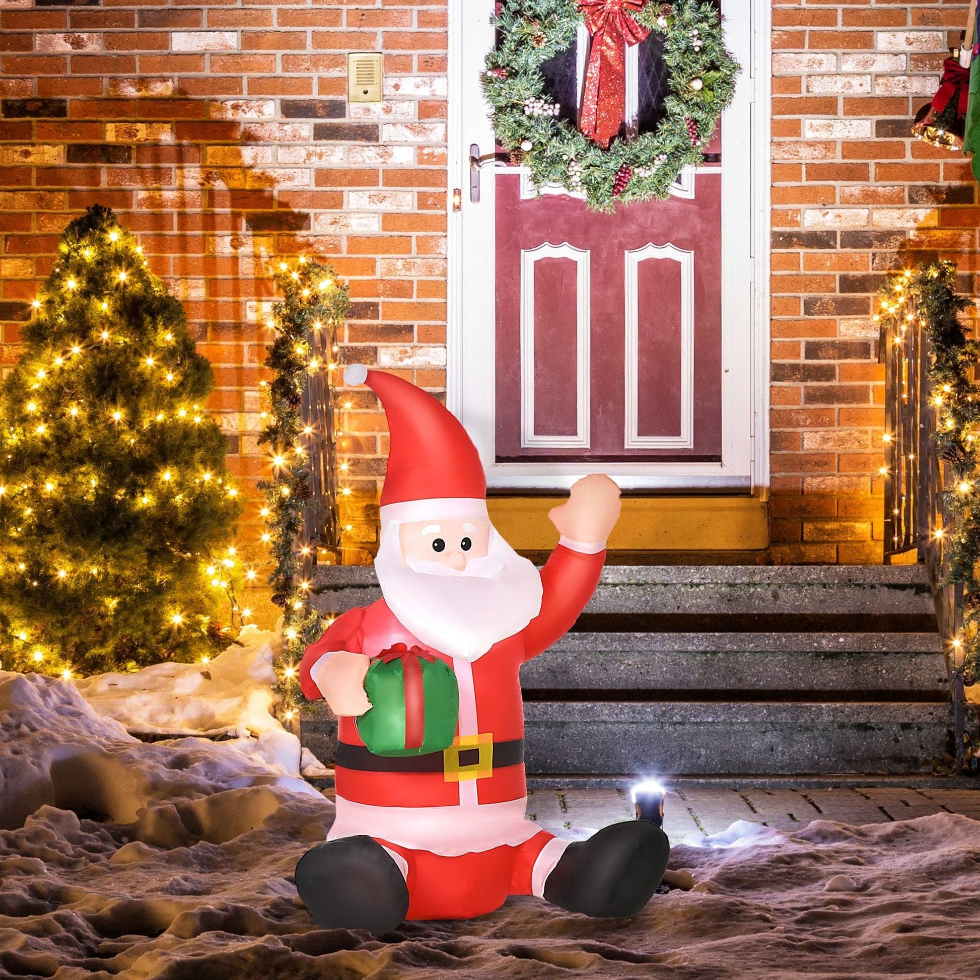 HOMCOM Christmas Inflatable LED Santa Claus Outdoor Decoration