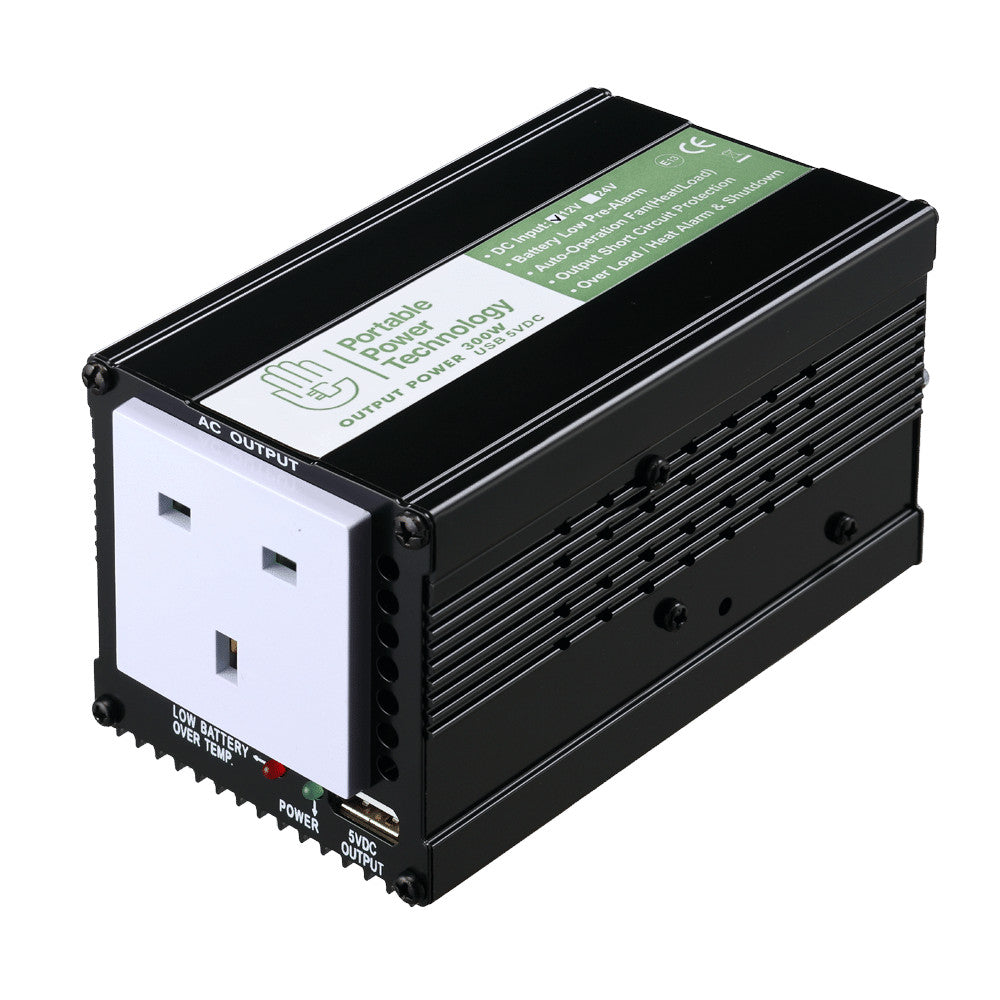 Portable Power Technology 300W 12V Modified Sinewave Power Inverter with USB - maplin.co.uk