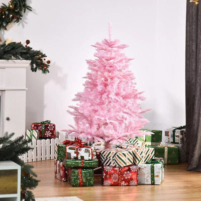 HOMCOM 4ft Pink Artificial Christmas Tree