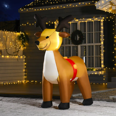 HOMCOM Inflatable LED Christmas Reindeer Outdoor Decoration