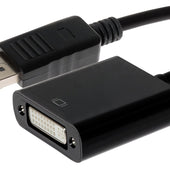 Maplin DisplayPort to DVI-I Female 24 + 5 Pin Adapter - Black, 23cm - maplin.co.uk