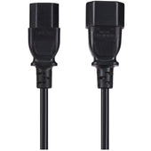 Maplin Power Lead IEC C14 Male Plug to C13 Female Extension Lead - 2m, Black