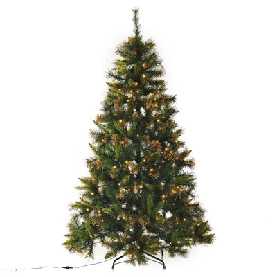 HOMCOM 5ft Pre-Lit LED Artificial Christmas Tree with Metal Stand