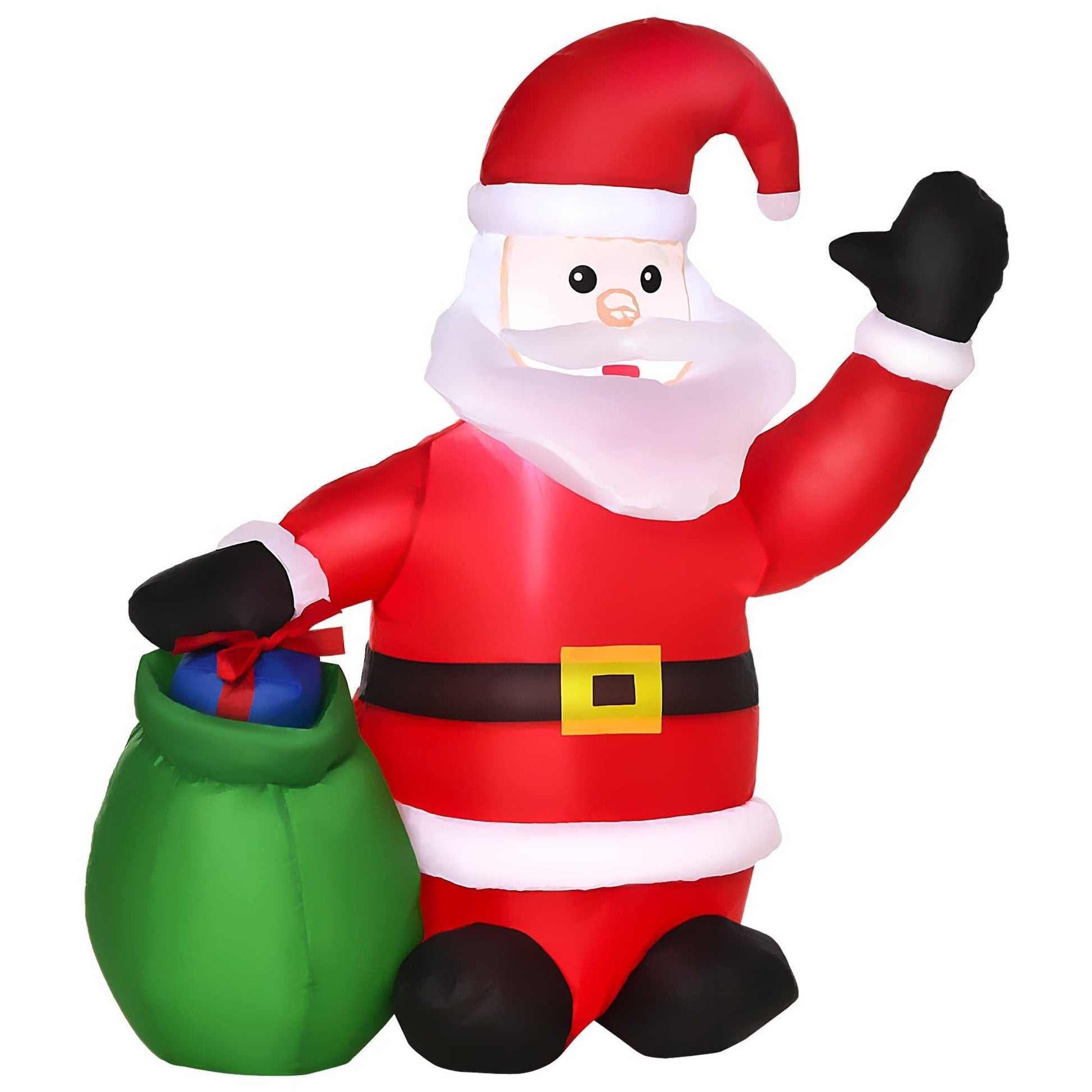 HOMCOM 1.2m Inflatable LED Christmas Santa Claus Decoration