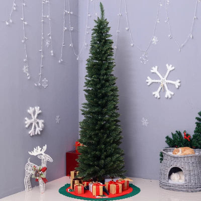 HOMCOM 1.8m Artificial Christmas Pine Tree with Plastic Stand