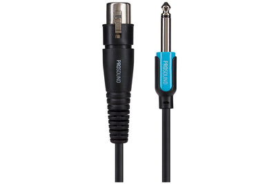 ProSound XLR Female Connector to 1/4" 6.35mm 2 Pole Jack Plug Cable - Black, 3m - maplin.co.uk